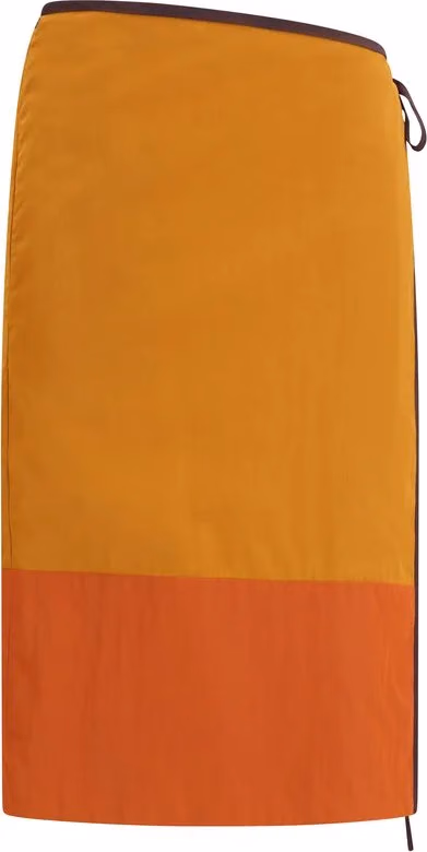 Orange Nylon Midi Skirt