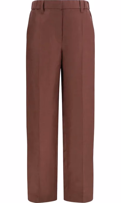Brown Linen Casual Pants