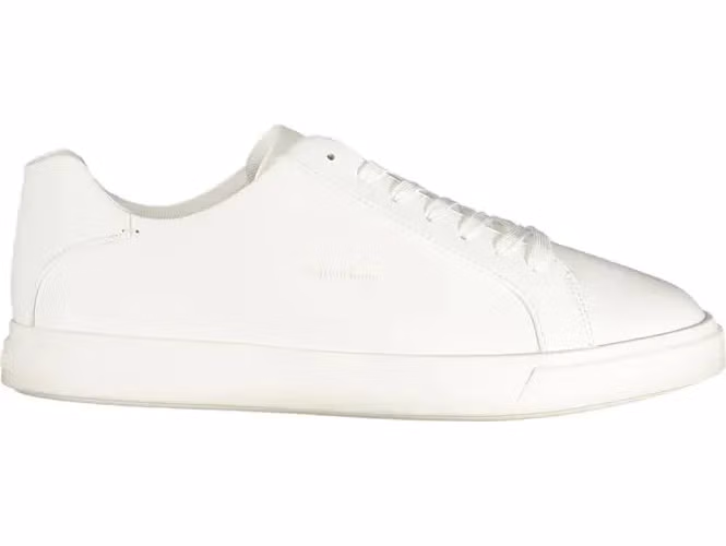 White Polyurethane Men Sneaker