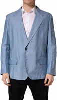 Light Blue Single Breasted Men Jacket Blazer 1