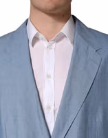 Light Blue Single Breasted Men Jacket Blazer 4
