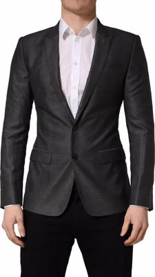 Dark Gray Wool Slim Fit Coat Jacket Blazer