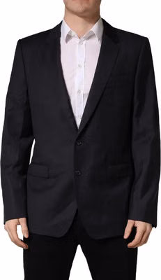 Dark Blue Wool Slim Fit Coat Men Jacket Blazer