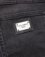 Black Cotton Stretch Regular SkinnyDenim Jeans 1