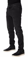 Black Cotton Stretch Regular SkinnyDenim Jeans 4