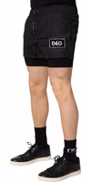 Black Polyester Drawstring Men Shorts Swimwear 4