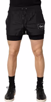 Black Polyester Drawstring Men Shorts Swimwear 5