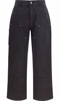 Black Cotton Casual Pants 1