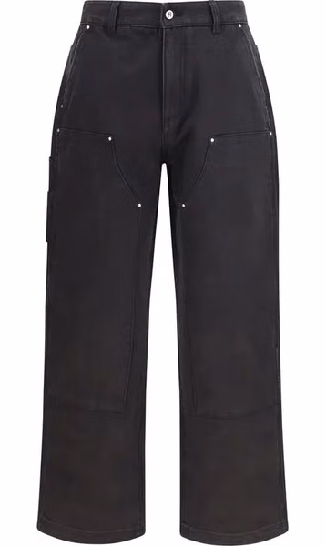 Black Cotton Casual Pants