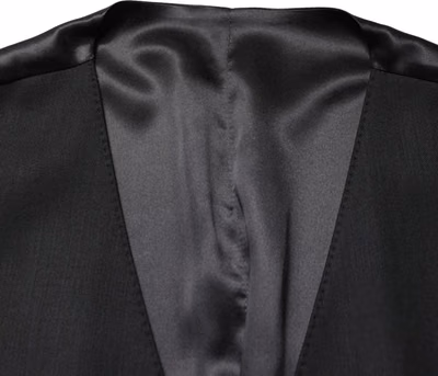 Black Wool Single Breasted Men Waistcoat Vest