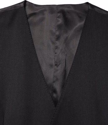 Black Wool Single Breasted Men Waistcoat Vest