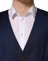 Navy Blue Wool Dress Formal Waistcoat Vest 4