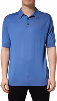 Blue Cashmere Short Sleeves Polo  T-shirt 1