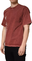 Maroon Print Round Neck Short Sleeve T-shirt 2