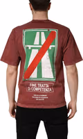 Maroon Print Round Neck Short Sleeve T-shirt 3