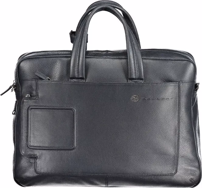 Blu Leather Men Briefcase