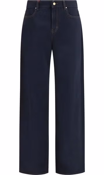 Blue Cotton Casual Pants
