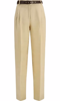 Beige Linen Casual Pants