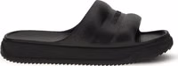 Black Rubber Flat Sandals 1