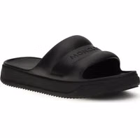 Black Rubber Flat Sandals 2