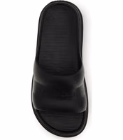 Black Rubber Flat Sandals 4
