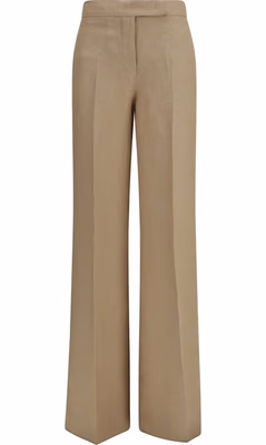 Beige Linen Casual Pants