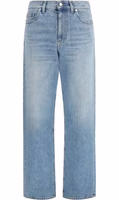 Blue Cotton Straight-Leg Jeans 1