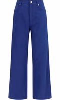 Blue Cotton Casual Pants 1