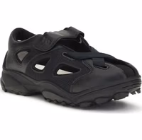 Black Calf Leather Bos Taurus Flat Sandals 2