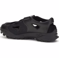 Black Calf Leather Bos Taurus Flat Sandals 3