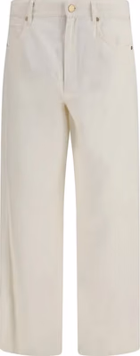 Beige Cotton Casual Pants