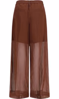 Brown Cotton Casual Pants 2