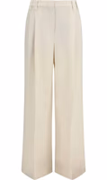 Beige Viscose Casual Pants 1