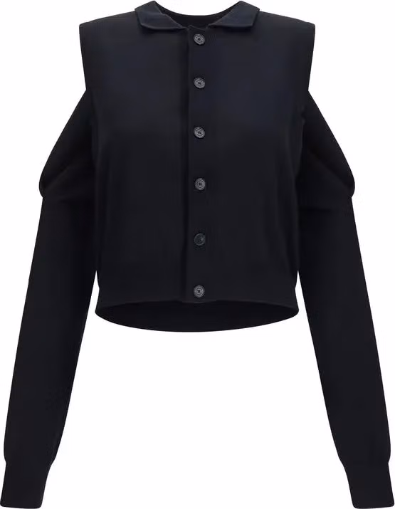 Black Cotton Cardigan