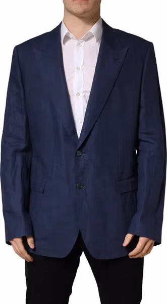 Blue Single Breasted 2 Button Suit Jacket