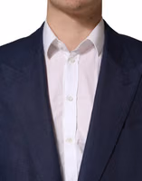 Blue Single Breasted 2 Button Suit Jacket 4