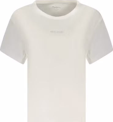 White Cotton Women T-Shirt