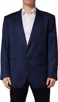 Blue Single Breasted 2 Button Suit Jacket 2