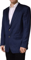 Blue Single Breasted 2 Button Suit Jacket 3