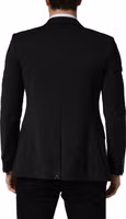 Black Polyester 2 Buttons Men Suit Jacket 3