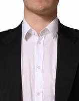 Black Polyester 2 Buttons Men Suit Jacket 4