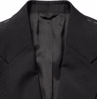 Black Polyester 2 Buttons Men Suit Jacket 5