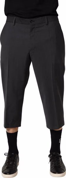Dark Gray Wool Cropped Chino Trouser Pants