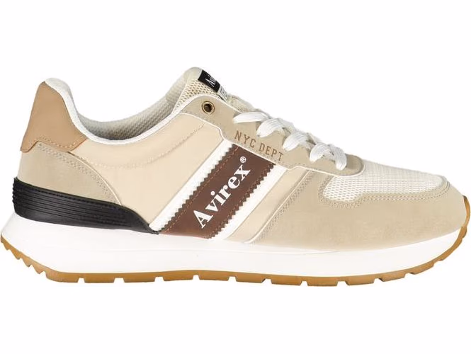 Beige Polyurethane Mens Sneaker
