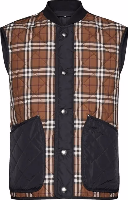 Brown Polyester Sleeveless Jacket