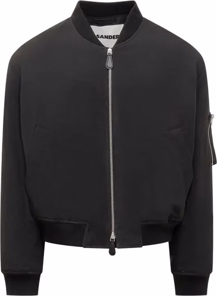 Black Polyester Bomber
