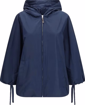 Blue Polyester Trench Coat
