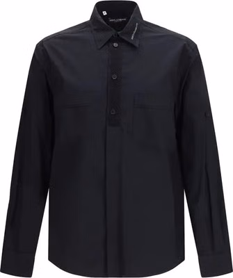 Black Cotton Dress Shirt
