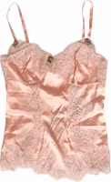 Pink Lace Silk Satin Tank Lingerie Sleepwear 1