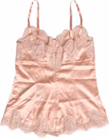 Pink Lace Silk Satin Tank Lingerie Sleepwear 3